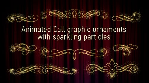 Sparkling Golden Calligraphic Ornaments Pack