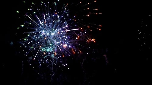 Colorful Fireworks Exploding in the Night Sky. Celebrations and Events in Bright Colors.