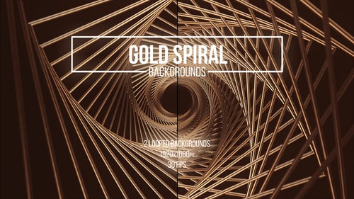 Golden Geometric Spiral Tunnel Loop Background