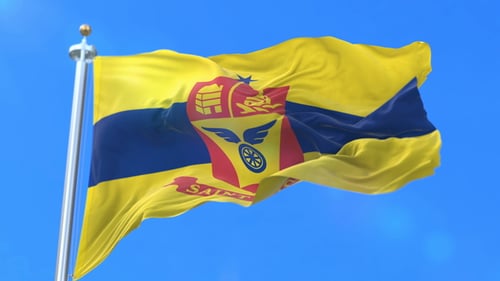 Realistic Waving Flag of Saint Paul City, Minnesota