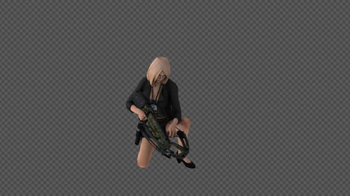 Woman Holding A Hand Crossbow Arrow And Changing Arrows Pack 6 IN1
