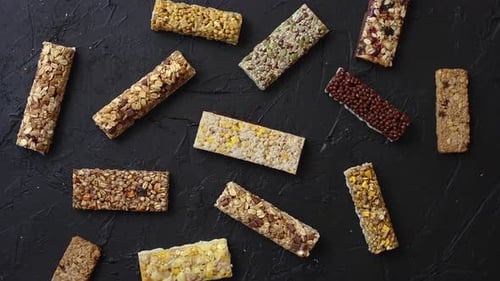 Various Taste and Flavour Granola Fitness Bars Concept