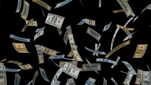 4K Money Raining Seamless Loop