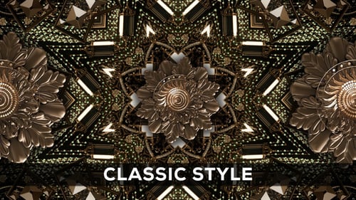 Elegant Gold Ornate Abstract Decorative Looping Background Animation