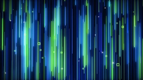 Green-blue Falling Neon VJ Background