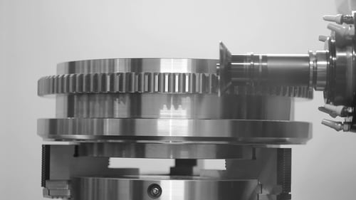 Milling Machine Cuts Metal to Create Ridges