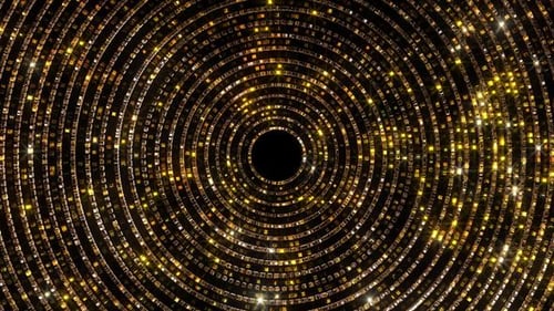 Golden Glittering Circles Abstract Seamless Loop Background