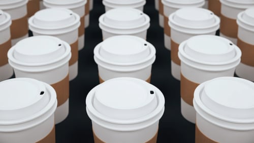 Animated Coffee Cups Loop Background