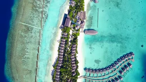 Aerial seascape of coastline beach voyage by lagoon and sand background