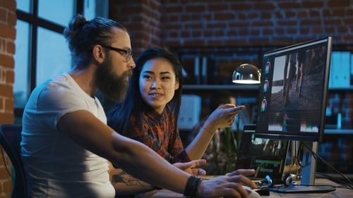 Colleagues Working on Video Edit