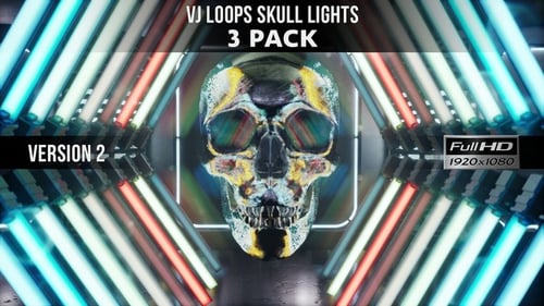 Futuristic Neon Skull Animation