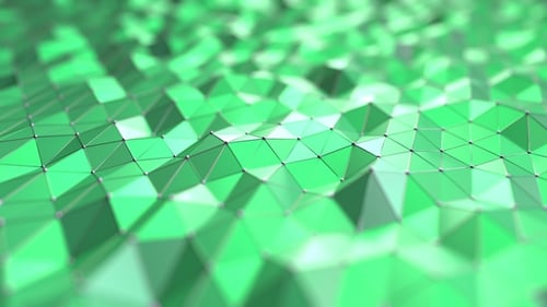Abstract Green Polygonal Surface