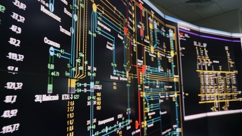 Esquema de líneas de transmisión de electricidad de alta tensión