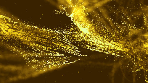 Dynamic Golden Liquid Particle Flow Abstract Background Animation