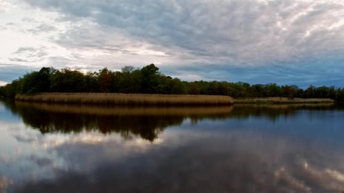 Storm Clouds Moving in Over the Lake at Sunset