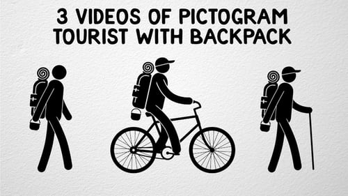 Pictograma turístico con mochila