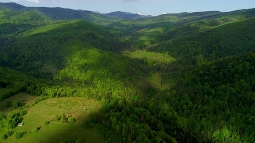Aerial View of the Landscape in Mountains.