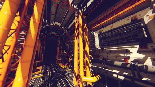 Futuristic Sci-Fi Corridor Fly Through Animation
