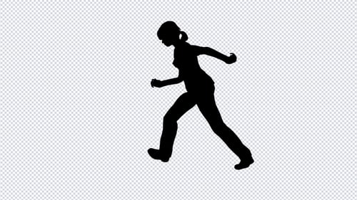 Seamless Loop of Four Animated Dancing People Silhouettes