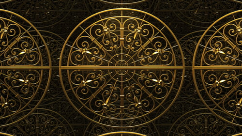 Elegant Golden Ornate Pattern Seamless Loop Background