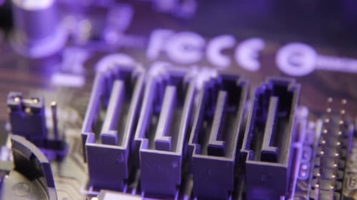 Elementos de primer plano de la placa base Electrónico