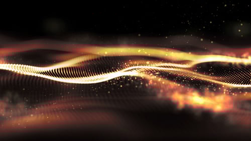 Abstract Gold Particle Wave Motion Background