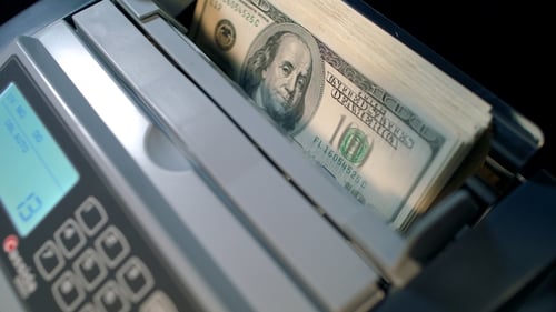 Business Success Concept Cash Counting Machine
