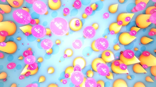 Colorful Abstract Shapes Popping Background Loop