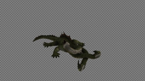Animated Multi-Headed Hydra Creature with Alpha Channel