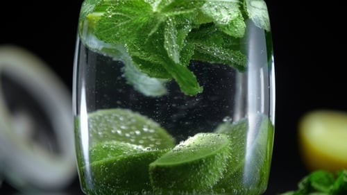 Fresh Mint and Lime Bubbly Drink