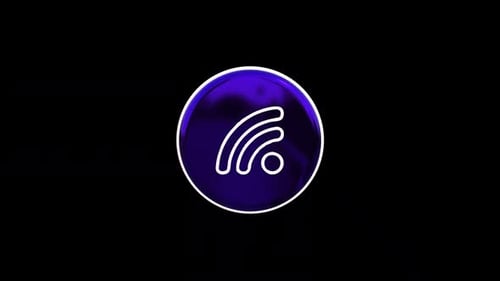 Glossy 3D WiFi Icon Rotating Animation