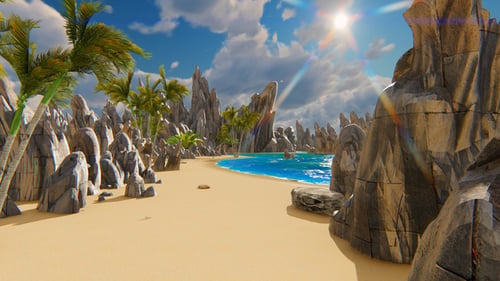 Insel mit steilen Felsen