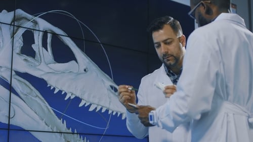 Paleontologists Exploring 3-D Printed Dinosaur Model