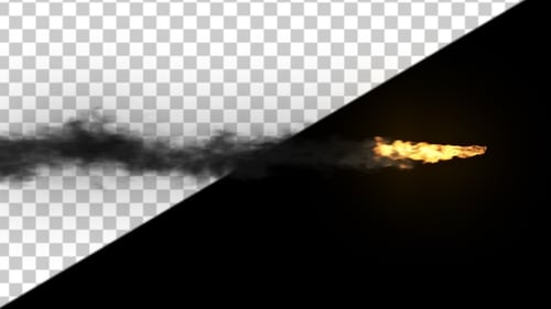 Flamme mit dunklem Rauch auf einem Alpha-Chanel
