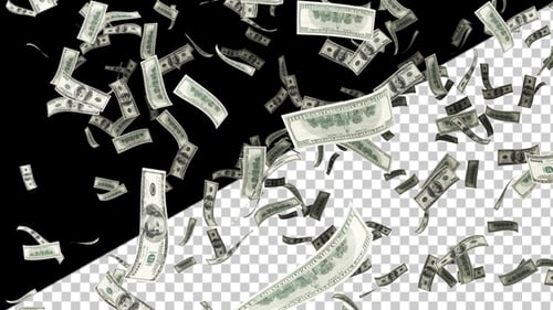 Seamless Loop of Falling US Dollar Banknotes