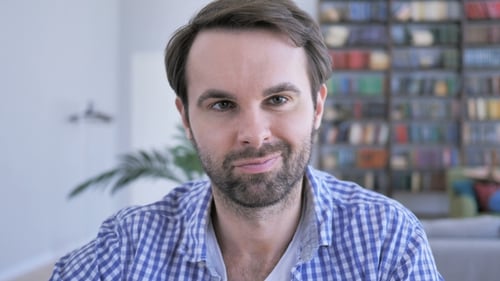 Okay Sign By Casual Beard Man in Office