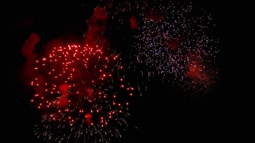 Fireworks Flashing in the Night Holiday Sky