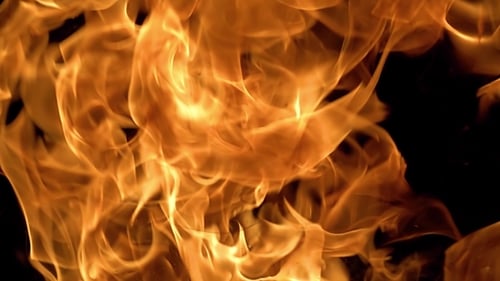 Dynamic Flames Dancing on Black Background