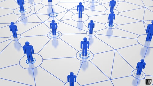 Animated 3D Social Network of Connected People