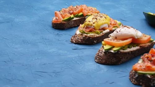 Healthy Open Faced Salmon Sandwiches with Avocado and Eggs