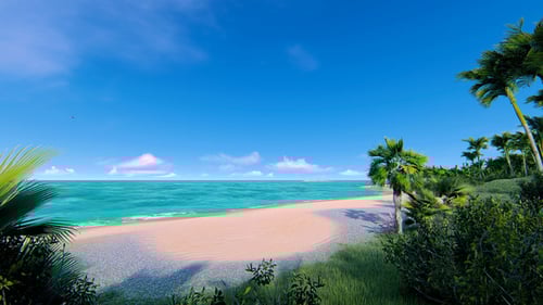 Aerial View Above Ocean Beach