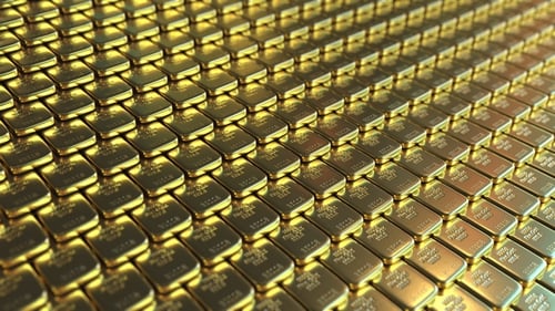Golden Bars Waving Financial Background Loop