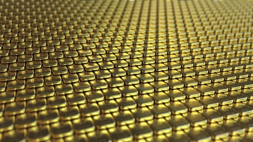 Abstract Golden Waving Squares Geometric Motion Background