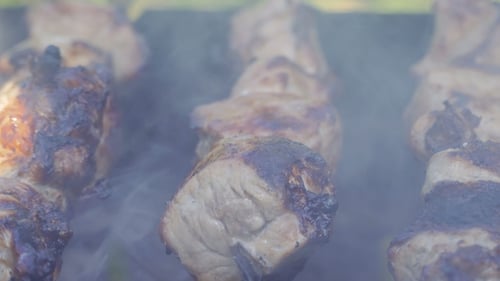 Leckeres Barbecue Braten auf Holzkohlegrill