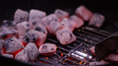 Chef Preparing Hot Coals