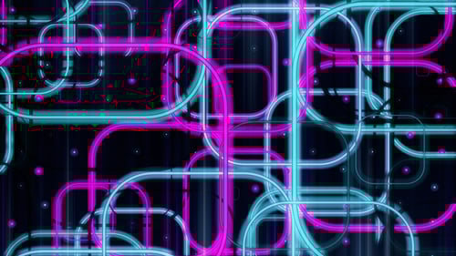 Dynamic Neon Tech Grid Lines Seamless Loop Background