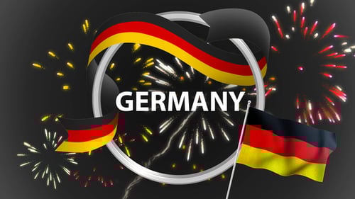 German Flag Motion Graphics: Waving Flags, Fireworks, Ribbons, and Lower Thirds