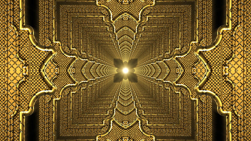 Abstract Golden Decorative Tunnel Loop Motion Background