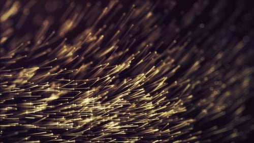 Abstract Golden Particle Streaks Flowing Background Loop