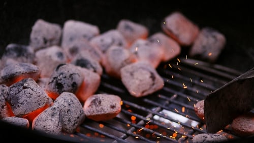 Chef Preparing Hot Coals